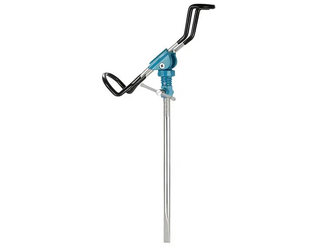 Soporte Para Cañas De Pescar De Acero Inoxidable Con Rotación De 360 Grados Y Base De Apoyo En El Suelo.