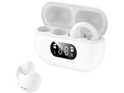 Auriculares inalámbricos compactos de conducción ósea Mdug con Bluetooth 5.3, tipo abierto (blancos)