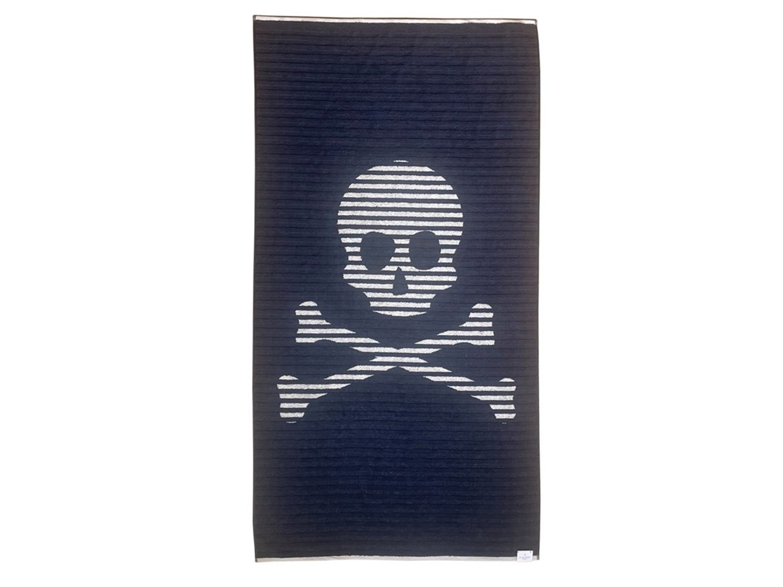 Toalla SCALPERS Home 100% Algodón (90x180cm - Azul/Calavera)