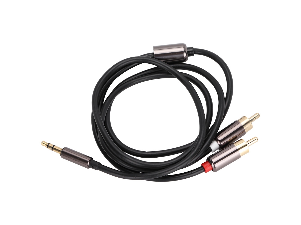 Cable Adaptador De Audio De 3,5 Mm Macho A 2 Rca Macho, Divisor Auxiliar De Alta Calidad, 1 M (negro)