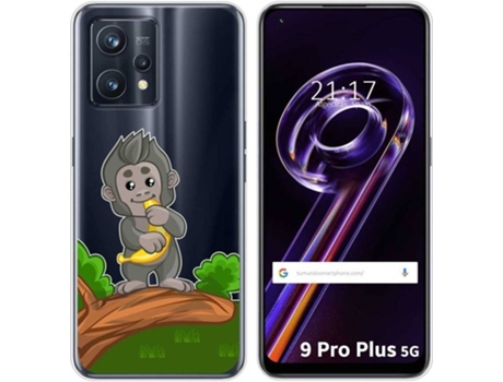 Carcasa para Realme 9 Pro Plus 5G TUMUNDOSMARTPHONE Dibujos Transparente Mono Multicolor