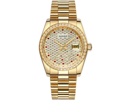 Besigner Relojes automáticos impermeables de acero inoxidable con diamantes VEANXIN-Oro