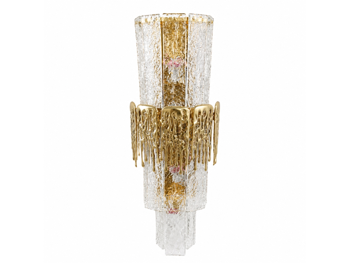 Aplique de Parede de Cristal PIBAOGU Asled 668 (dourado)