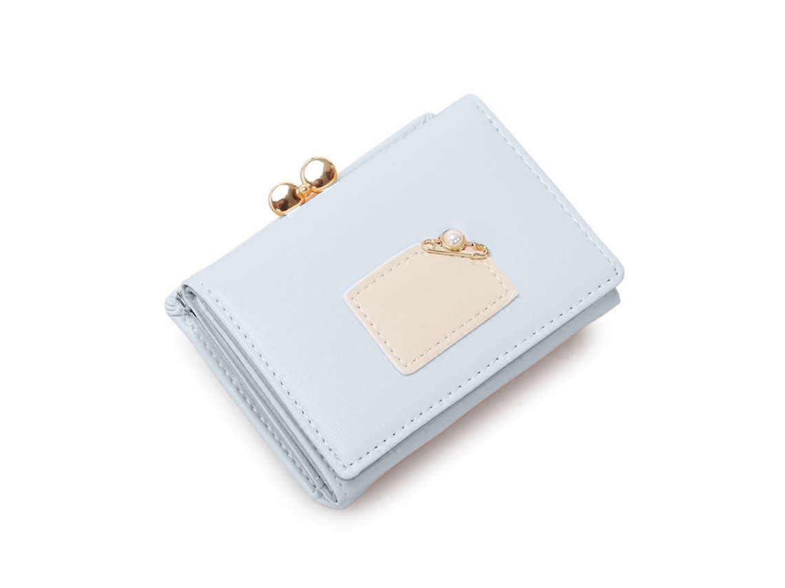 Bolsa Feminina Coreana Elegante Multifuncional Design Simples E Fofo Carteira Pequena Portátil Para Estudantes Azul Claro