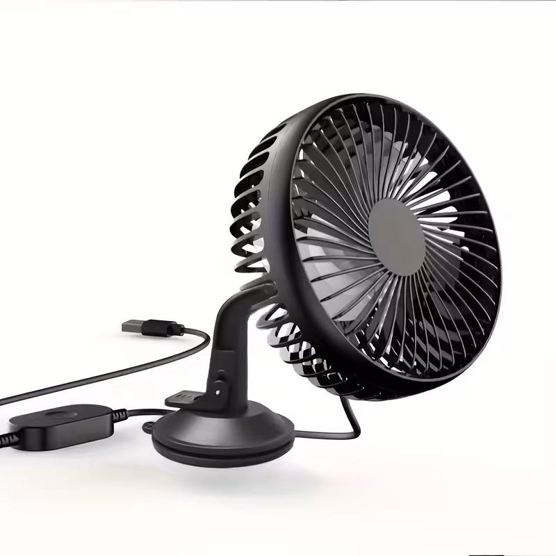 Ventilador de coche con ventosa y tres velocidades ajustables, apto para salpicadero, parabrisas y diversas situaciones. Stelasplen