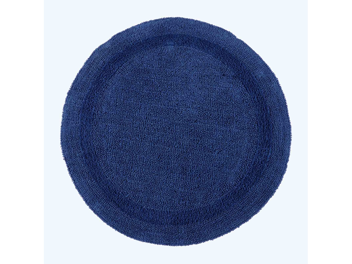Homescapes Luxury Reversible Round Bath Mat - Navy Blue
