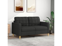 Sofá De 2 Plazas De Tela Negro 140 Cm
