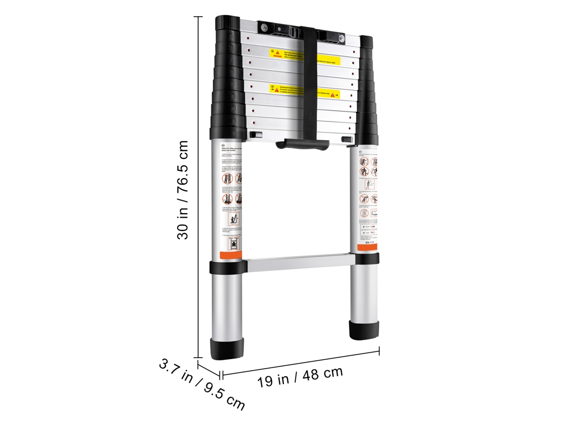 Succebuy Escalera Telescópica De Aluminio Escalón De Extensión 320cm Carga De 170kg