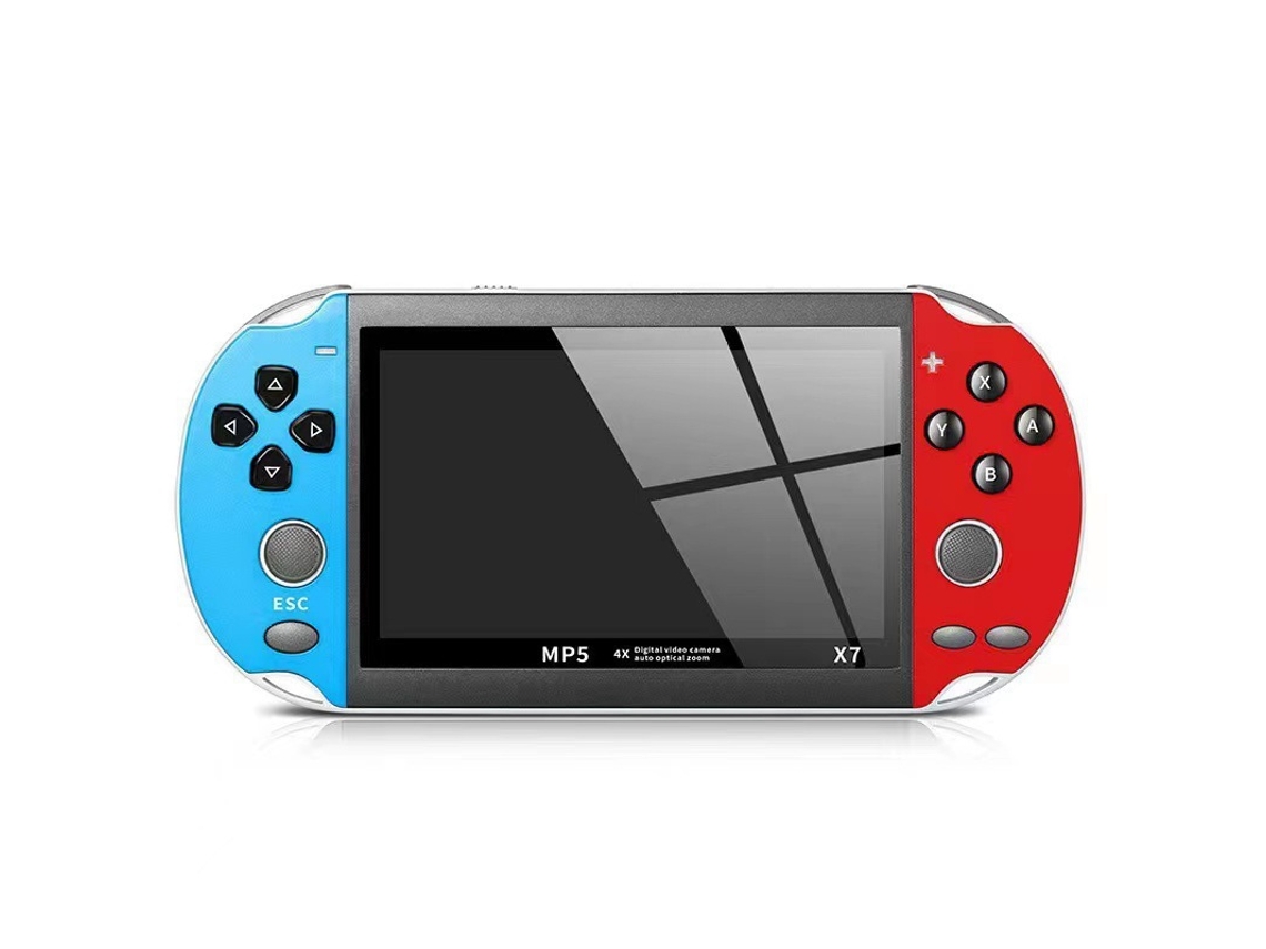 Consola de juegos portátil PSP YUNZII azul y roja de 4,3 pulgadas (con 7000 juegos integrados)