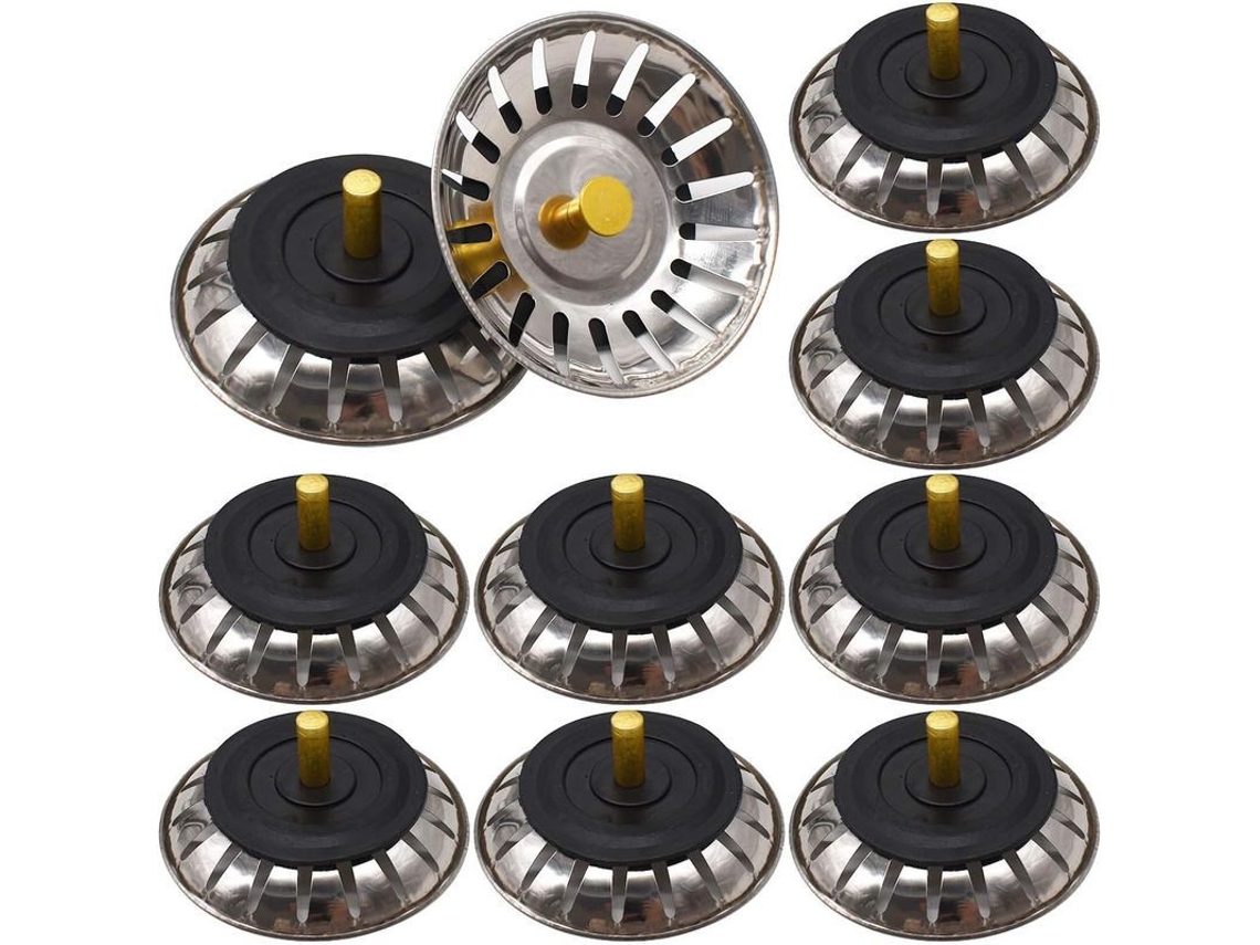 10 Coladores De Fregadero De Acero Inoxidable, Tapa De Cierre Para Fregadero, Protector De Orificio, 80 Mm De Diámetro, Apto Para Cocina.