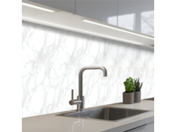 Salpicaderos De Cocina Minimalista - Blanco - Vetas Grises 500x60 Cm