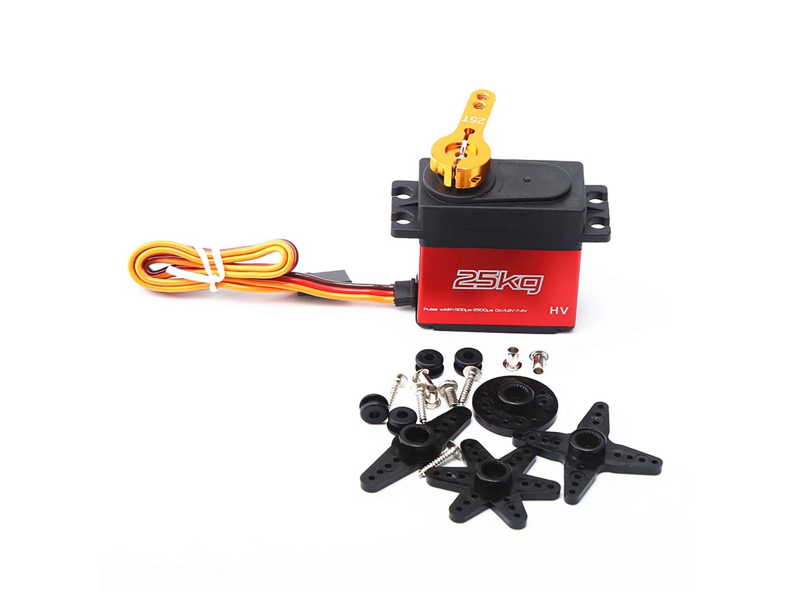 Servo Digital De 25 Kg, Ip66, Resistente Al Agua, Con Engranajes De Cobre, Para Coches, Barcos, Aviones, Helicópteros Y Robots Rc 1/10 Y 1/12.