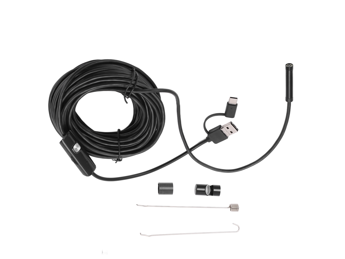 Endoscopio Industrial An100-7 Con Cámara Flexible De 7 Mm Y 6 Led, Conexión Usb Para Android Y Pc, Para Inspección De Maquinaria.