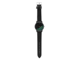 Reloj De Pulsera Analógico De Cuarzo Con Esfera Creativa Y Correa De Pu Negra - Erva