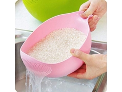 2026 - Escorredor de cozinha em plástico de qualidade alimentar com fecho de encaixe, dimensões 24 x 18 x 13 cm