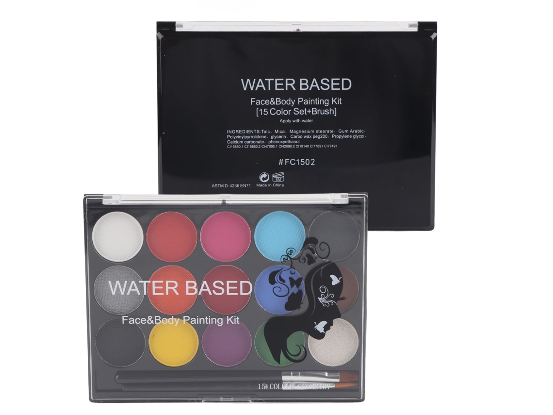 Set de maquillaje de 15 colores, no tóxico y soluble en agua