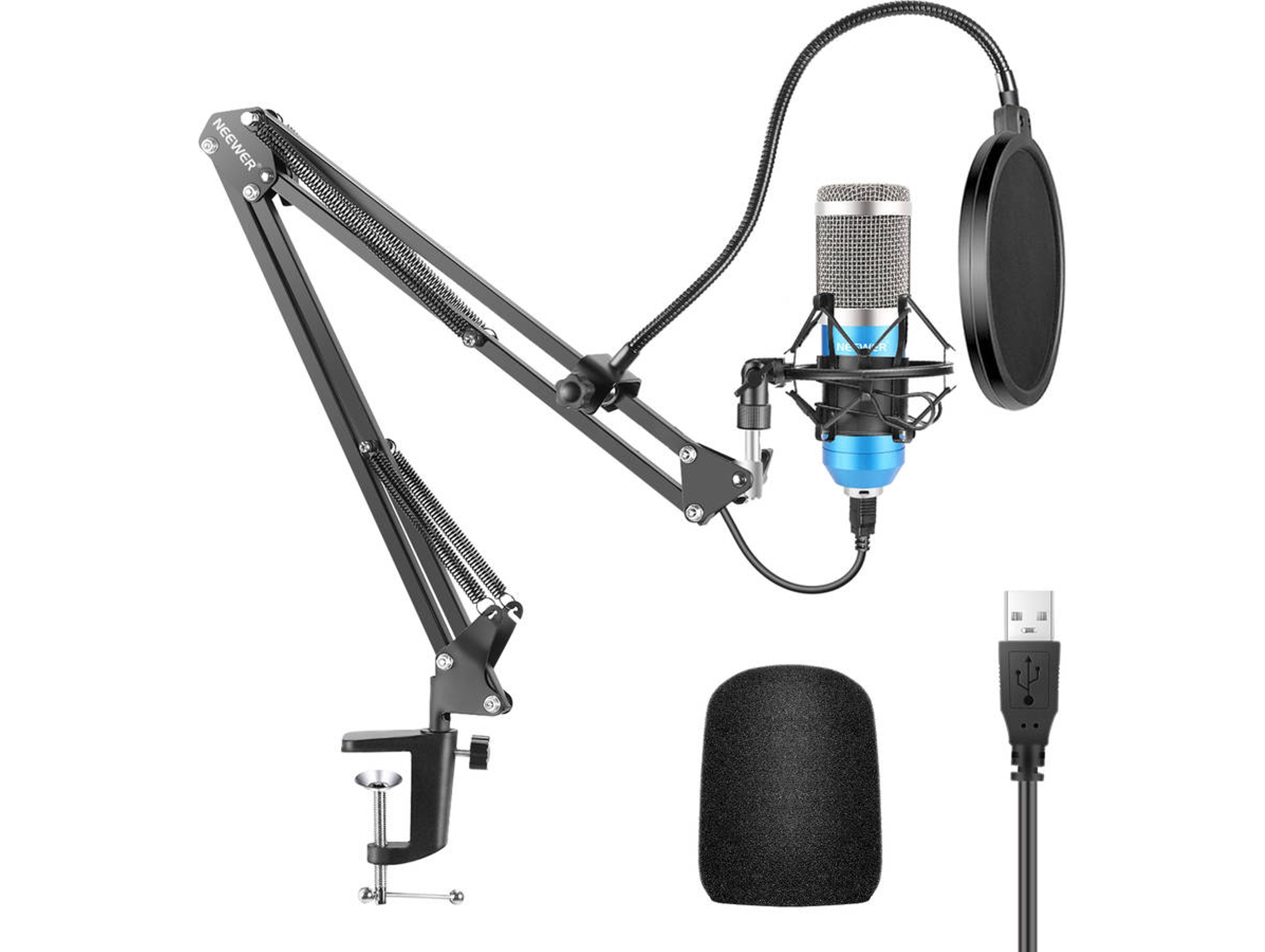 Kit Micrófono condensador NEEWER USB (Azul)