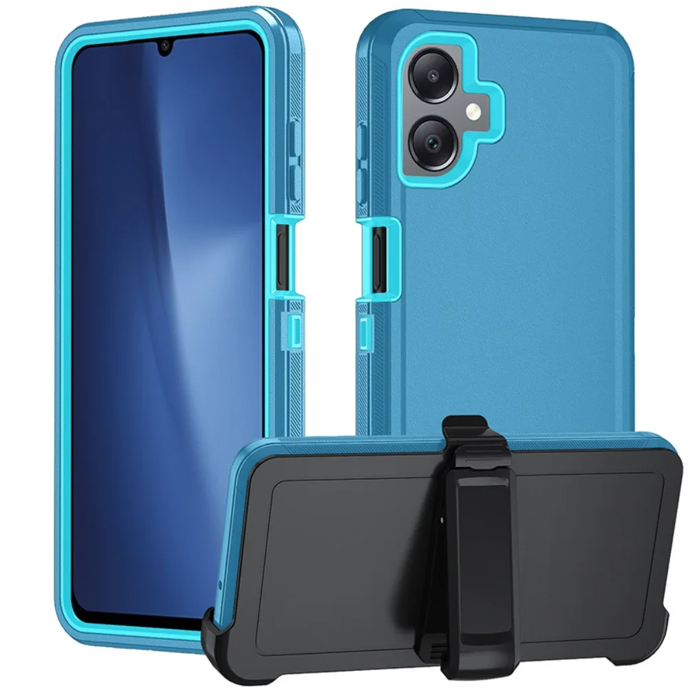 (azul Cielo, Galaxy A13) Funda Para Teléfono Samsung De Triple Capa, Resistente A Los Golpes, Fabricada Con Material Híbrido Y Con Clip.