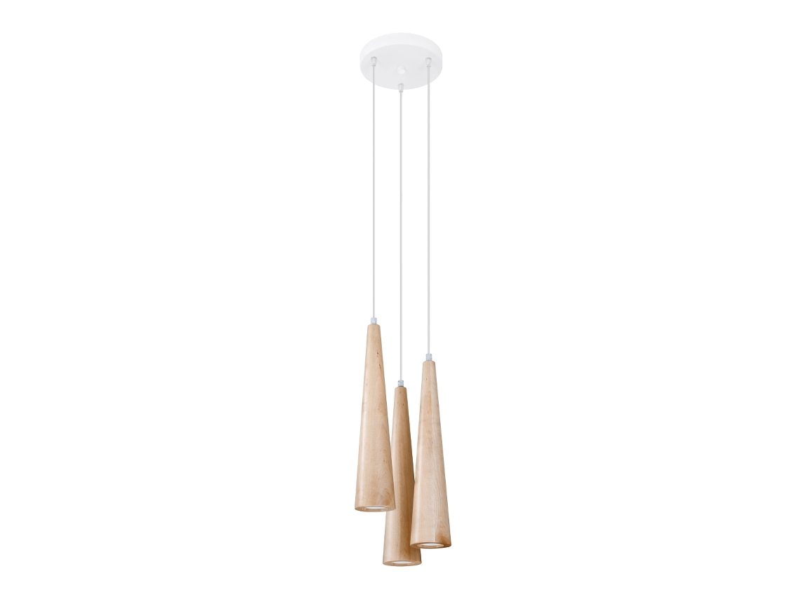 Sollux Sl.1101 Lámpara Colgante Sula 3p Madera Natural