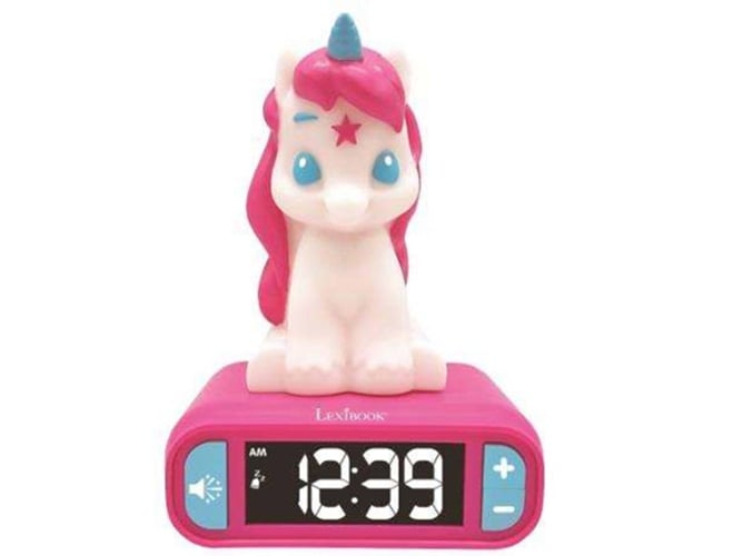 Despertador LEXIBOOK Unicornio con Lámpara 3D y Radio (Rosa)