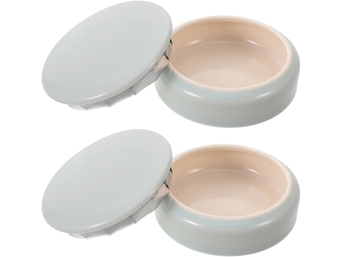 2 Pièces Pot De Soin Peau En Céramique Ronde 30ml, Mini Bouteille Rechargeable Élégante Y Chic P...