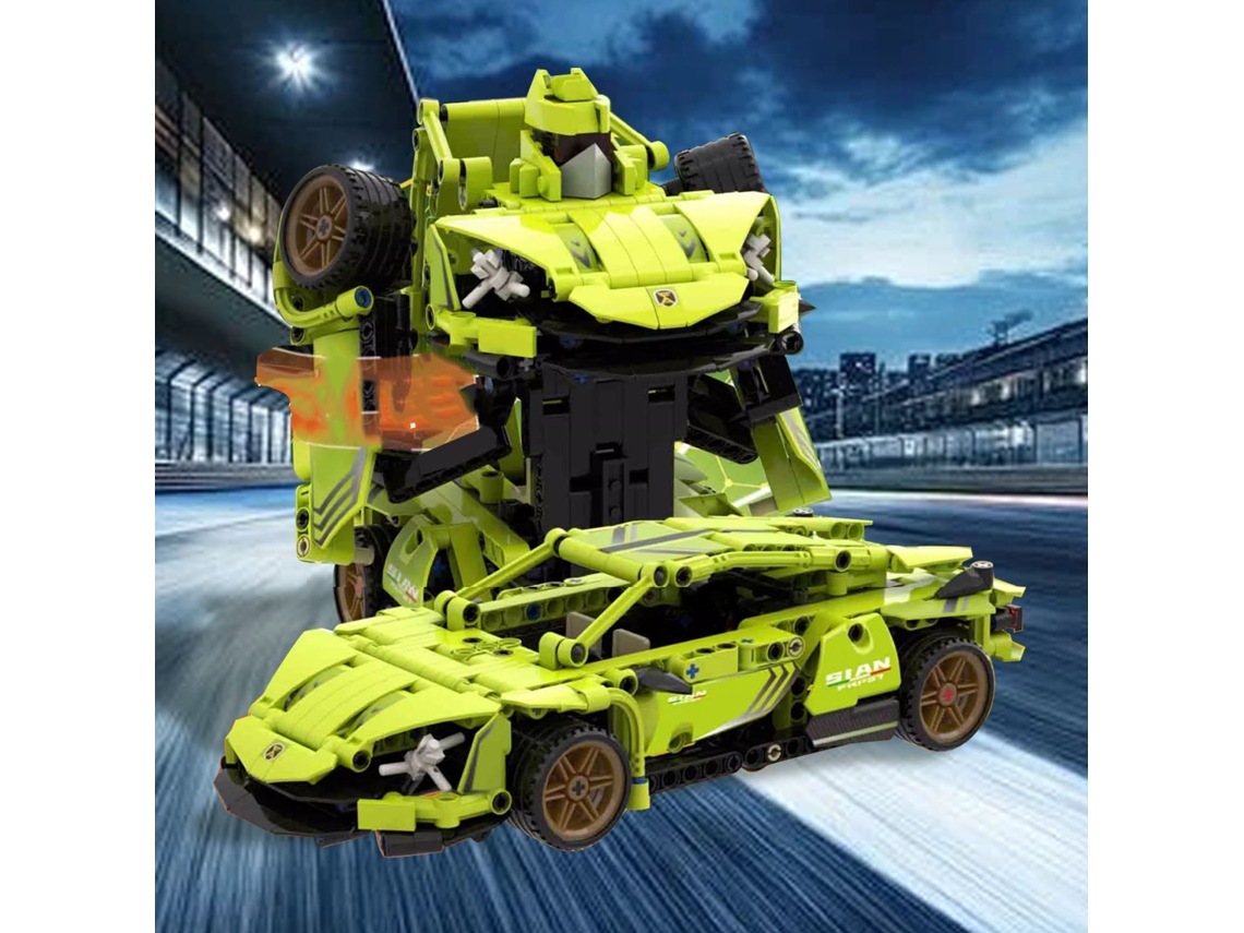 Set De Bloques Transformable Coche Y Robot Con Función De Retroceso, Puertas Apertura, 616+ Piezas