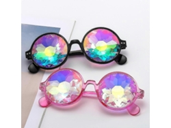 Gafas de sol DWW-2 de dos piezas para festivales, caleidoscopio arcoíris, prisma