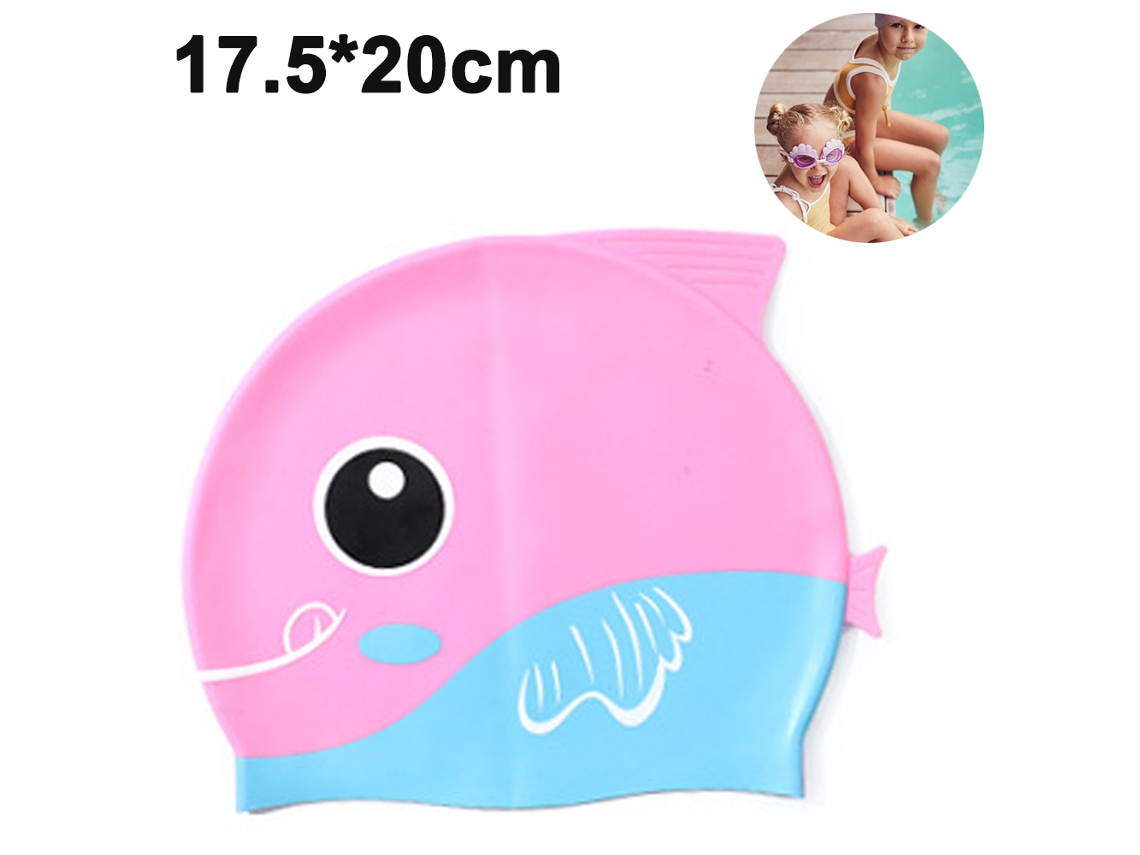 MEOIRUERY Gorra de Baño para Niños - 1 Unidad, de Silicona Divertida para Niñas y Niños, con Diseño de Tiburones y Pececillos