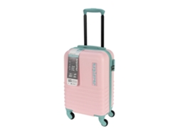 Maleta en abs 4 ruedas color rosa y menta 34x22x52,5cm WELLHOME
