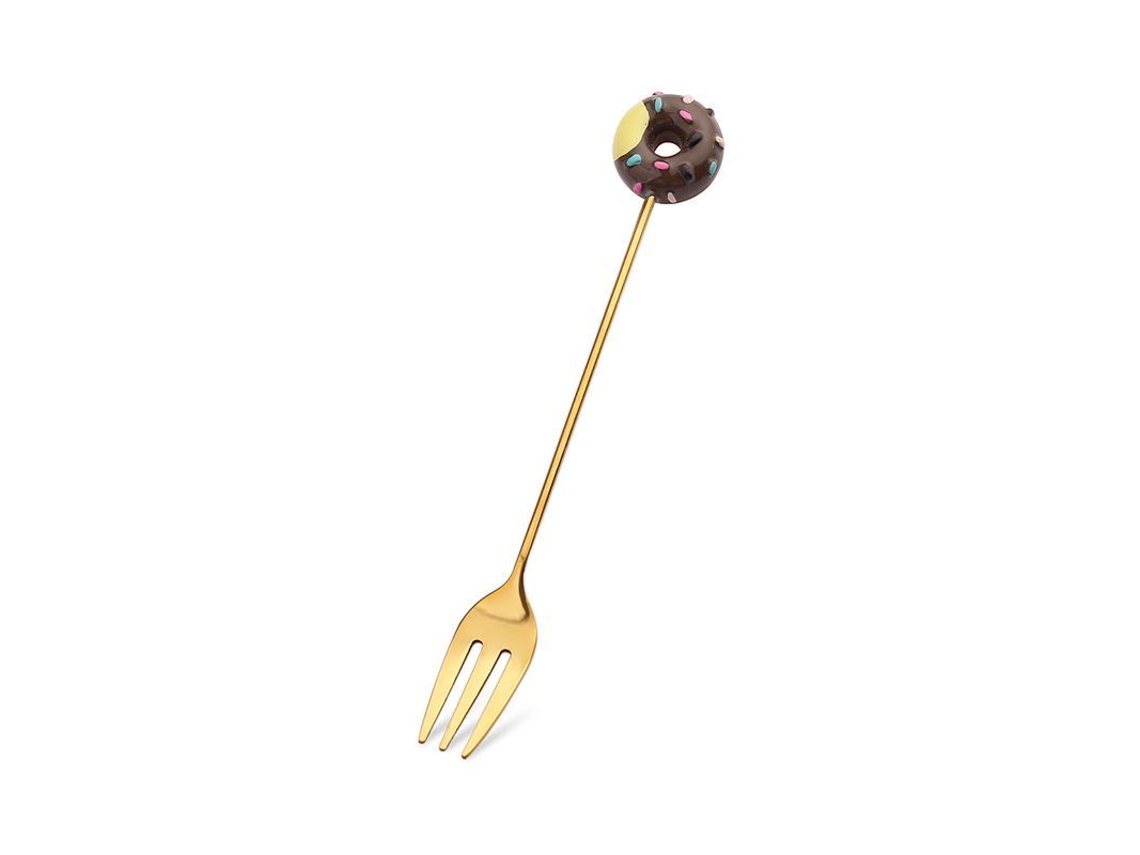 2026-41722-set De 6 Tenedores Y Cucharas Creativos De Acero Inoxidable Para Postres Donut Lollipop Macaron