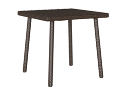 Mesa de centro rectangular para jardín, 40 x 40 x 37 cm, mimbre marrón, Lovely Home