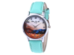 Reloj De Pulsera Analógico De Cuarzo Con Esfera Redonda, Estilo Moderno (menta)
