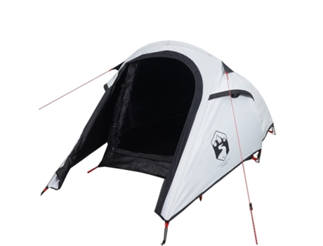 vidaXL Tienda campaña túnel 2 personas tela opaca impermeable blanco