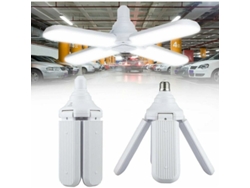 Luz LED para garaje, iluminación LED para garaje, lámpara E27 para garaje, 60 W con 4 paneles ajustables, para garaje, almacén, taller, ático y gimnasio
