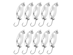 10 Señuelos De Pesca Artificiales De Metal Tipo Cuchara, Plateados, 5 G, Con Anzuelo Afilado.