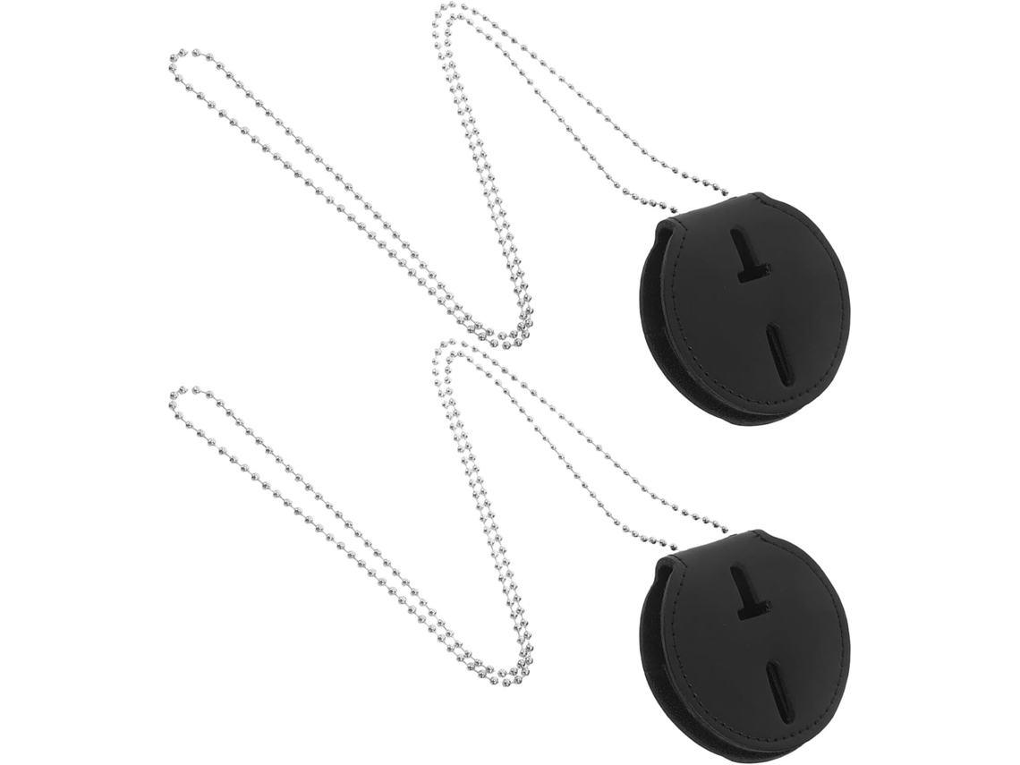 Portatarjetas De Identificación Profesional De 2 Piezas Con Clip Metálico Y Cadena