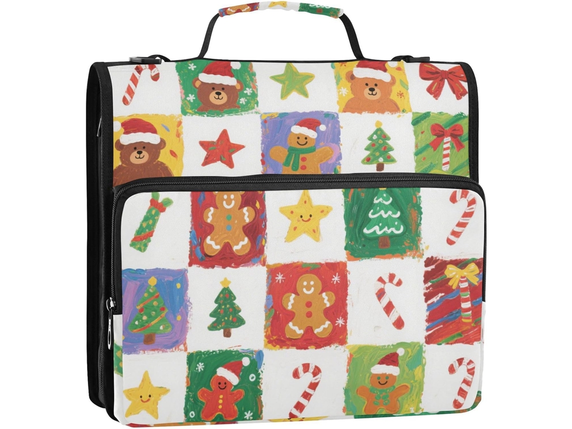 Besportble Carpeta De Tres Anillas Con Forma De Árbol De Navidad De Jengibre Y Nivel Intermedio 34,5 X 31,5...