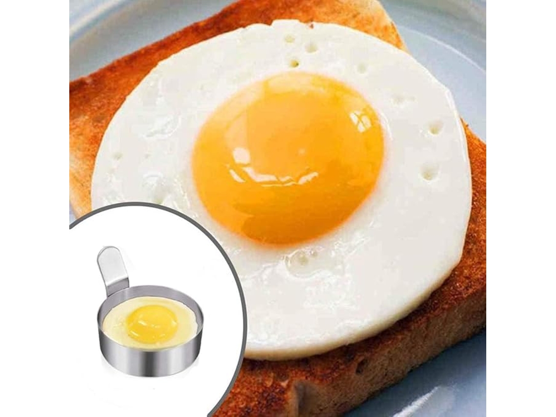 Juego De 4 Aros Para Huevos Y Tortitas, De 9 Cm, De Acero Inoxidable Con Revestimiento Antiadherente, Para Huevos Fritos Y Tortillas.