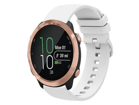 Correa De Reloj Inteligente Para Garmin Forerunner 645, Banda De Reloj De Silicona Suave De Color Sólido Blanco De 20Mm VENISYMLIS