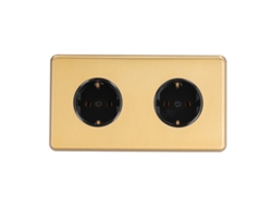Enchufe Doble Estilo Alemán Con Panel De Acero Inoxidable 250v 16a