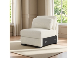 Sofá individual de estilo moderno con cojines, terciopelo pana, 88x74x85 cm, para dormitorio, salón, beige Rosahqnda