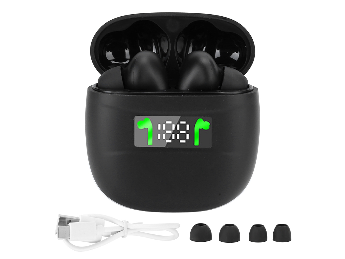 Auriculares Deportivos Intrauditivos Estéreo Bluetooth 5.2 Tws Con Compartimento De Carga, Color Negro.