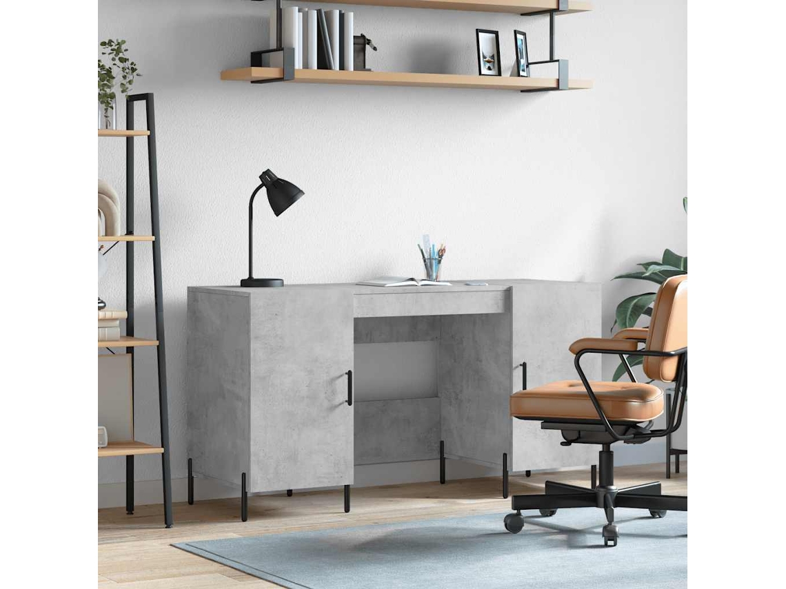 Escritorio | Mesa | Escritorio 140x50x75 cm Derivados de madera Cemento gris