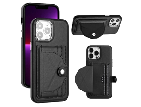 Funda Mobile Phone Cases Shockproof With Card para iPhone 13 Pro Max Piel Marrón