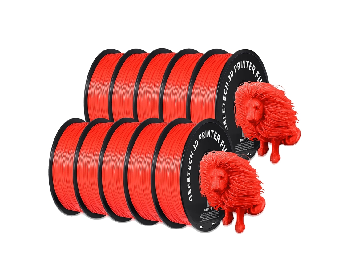 Filamento de impresión 3D, PLA ecológico, bobina de 1 kg, color rojo