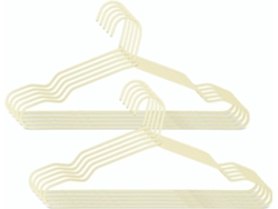 COM-FORT HOUSE | Perchas de Metal Beige | Antideslizantes y Resistentes | Ideal para Chaquetas, Pantalones, Blusas | Pack de 10