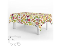 Mantel Hule Rectangular Frutas Fantasia Impermeable Antimanchas PVC 140x250 cm  Recortable Uso Interior y Exterior ORYX