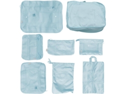 Com 8 Bolsas Organizadoras De Mala Impermeáveis, Cor Azul Coreana, Leves E