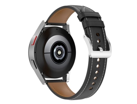 Correa de piel auténtica 22mm para Huawei Watch GT2/Samsung Galaxy Watch Active - negro