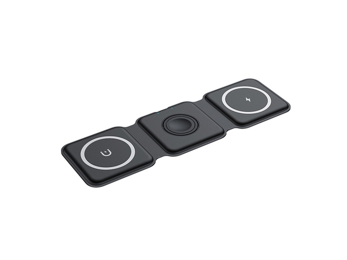 Cargador Inalámbrico 3 En 1 Con Base De Carga Magnética Rápida, Potencia Máxima De 15 W (negro)